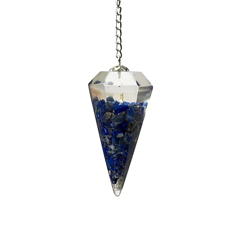 Orgonite Pendule Lapis Lazuli pointe à facette -- 11 g; 4cm
