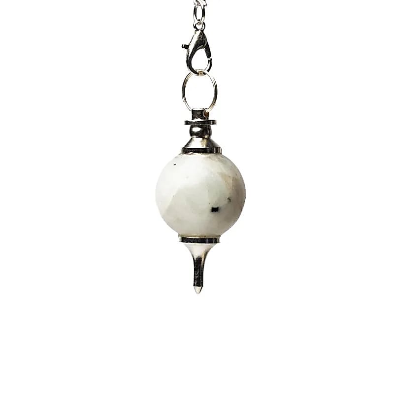 Pendule Pierre de Lune sphérique métal -- 19 g; 4x2 cm