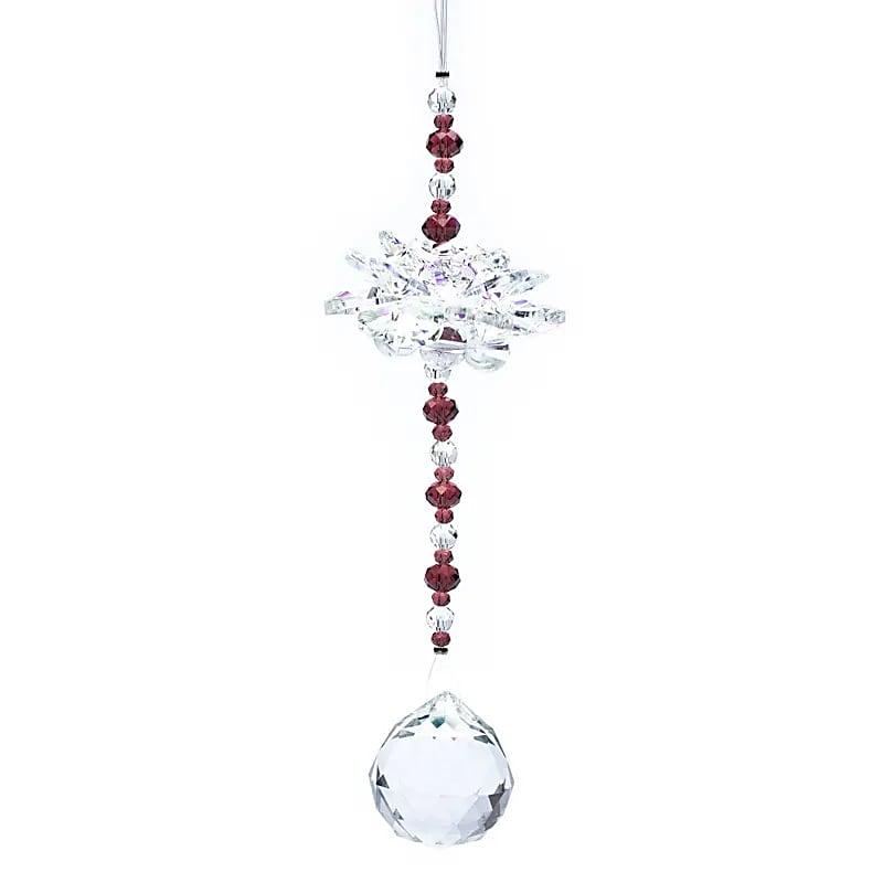 Lotus et sphère en cristal Feng Shui -- 31cm