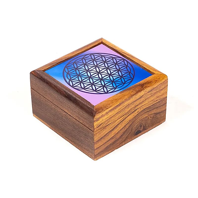 Boîte à bijoux Fleur de Vie -- 6.5x6.5x3.5 cm