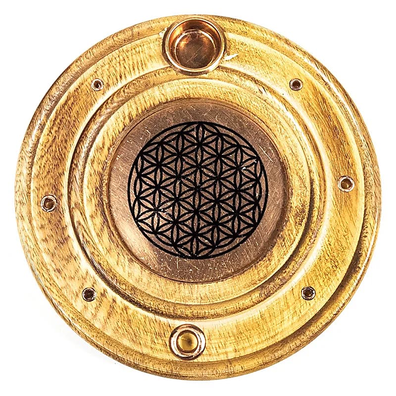 Brûleur de bâtons d'encens & cônes Fleur de vie -- 10 cm