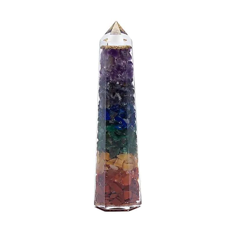 Obelisque Orgonite 7 Chakra -- ±12cm