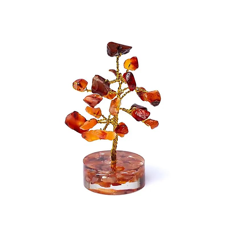 Arbre de pierres précieuses en Cornaline -- ±8cm