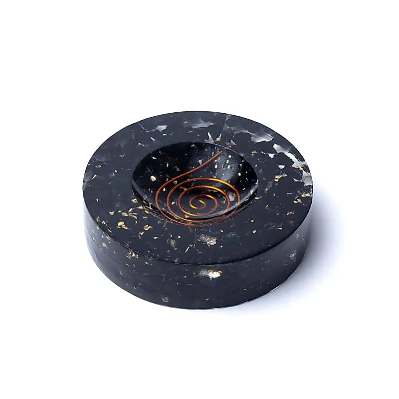 Orgonite porte sphère avec tourmaline noire -- 6cm