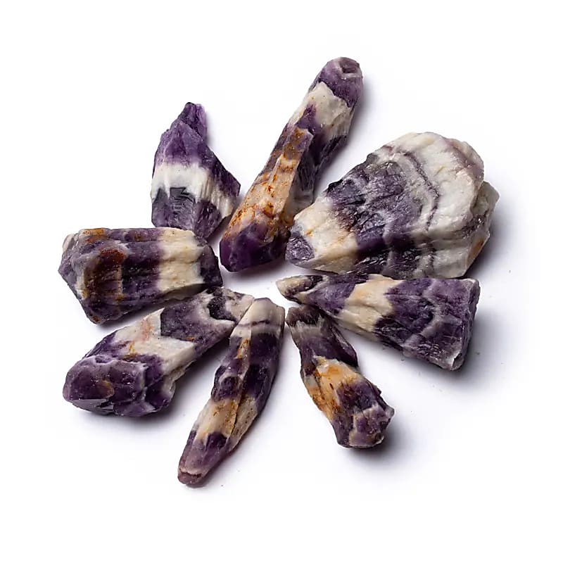 Améthyste chevron brute-- ±1000g; ±3-9cm