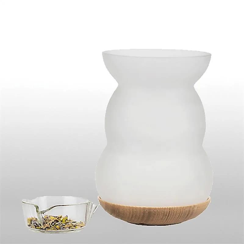 Lampe Arômatique avec fleur de la vie - Blanche -- 16x11 cm