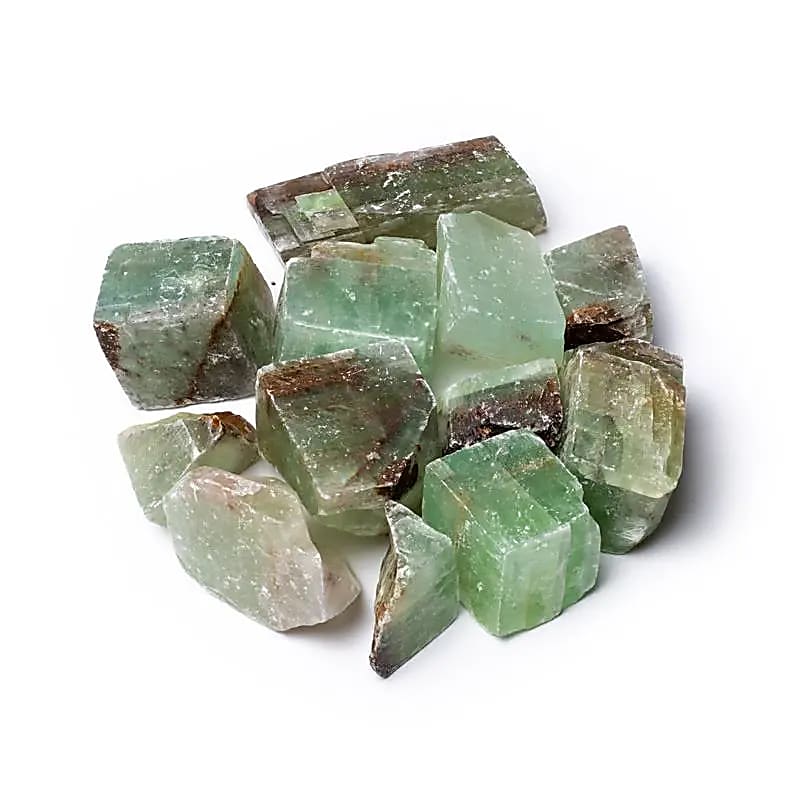 Calcite verte brute -- ±500g; ±2-8 cm