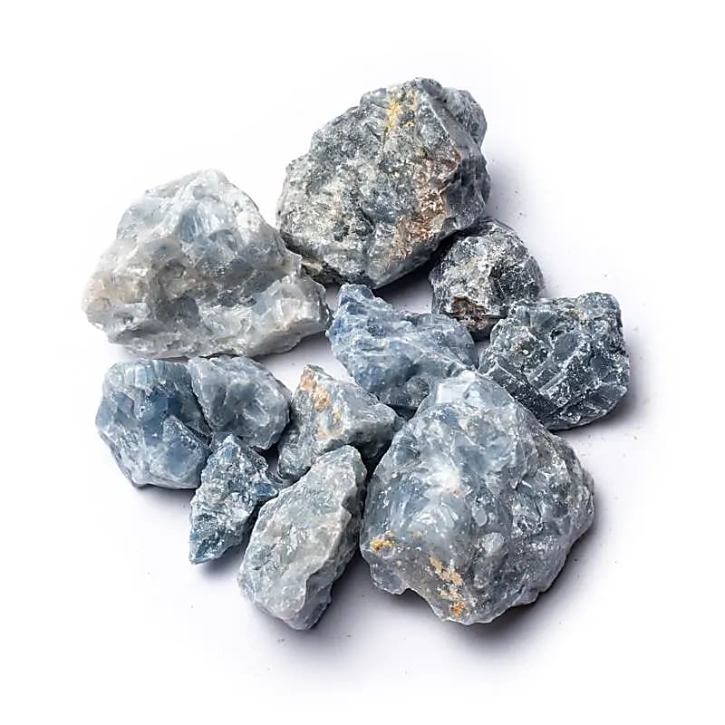 Calcite bleue brute -- ±500g; ±2-8cm