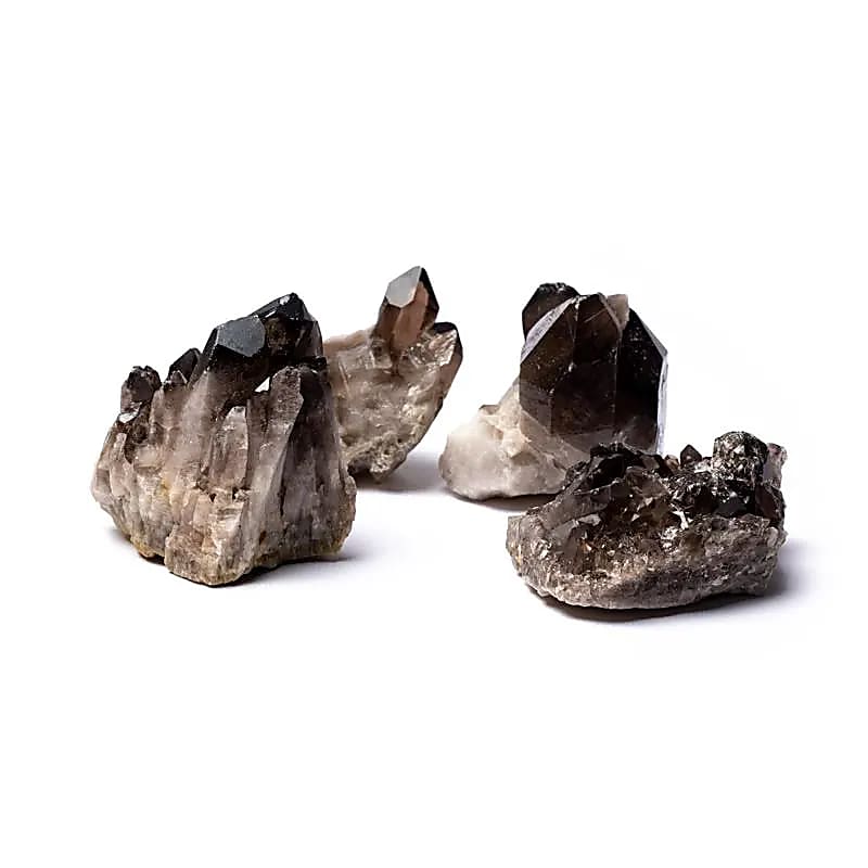 Druses de quartz fumé brutes -- ±400-600g; ±6-12cm