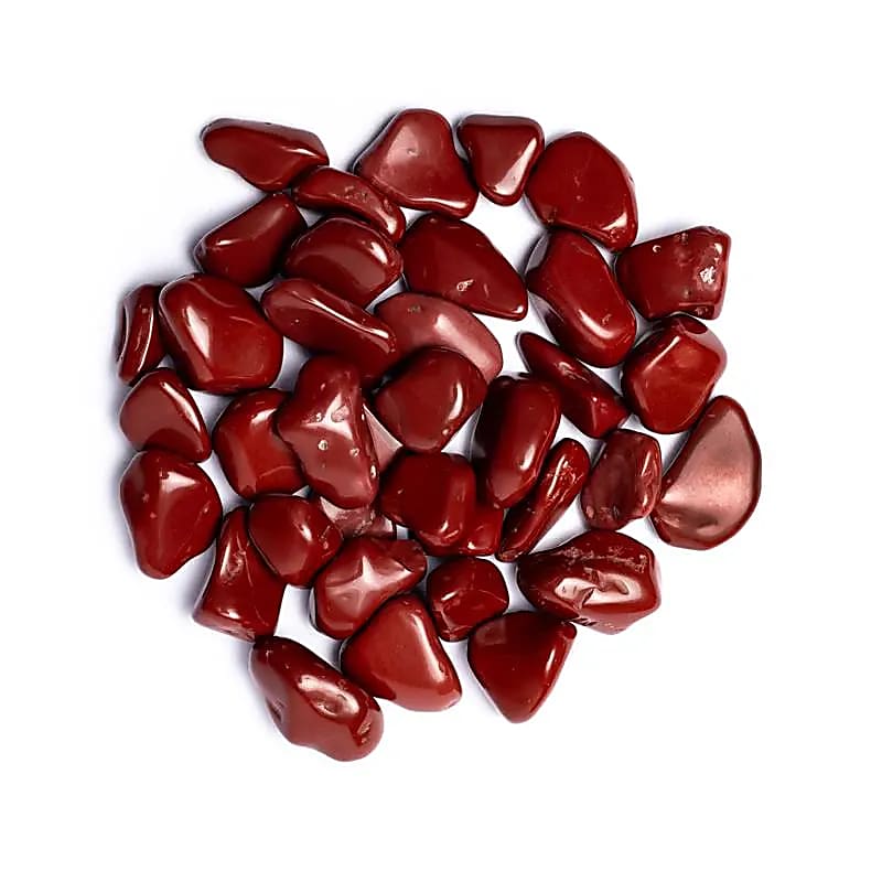 Jaspe rouge pierre polie de qualité A -- ±2-4cm; ±1000g