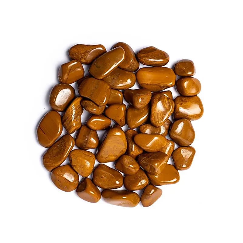 Jaspe jaune pierre polie de qualité A -- ±2-4cm; ±1000g