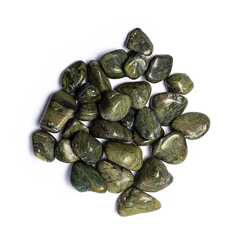 Jaspe vert pierre polie de qualité A -- ±1000g; ±3-4 cm