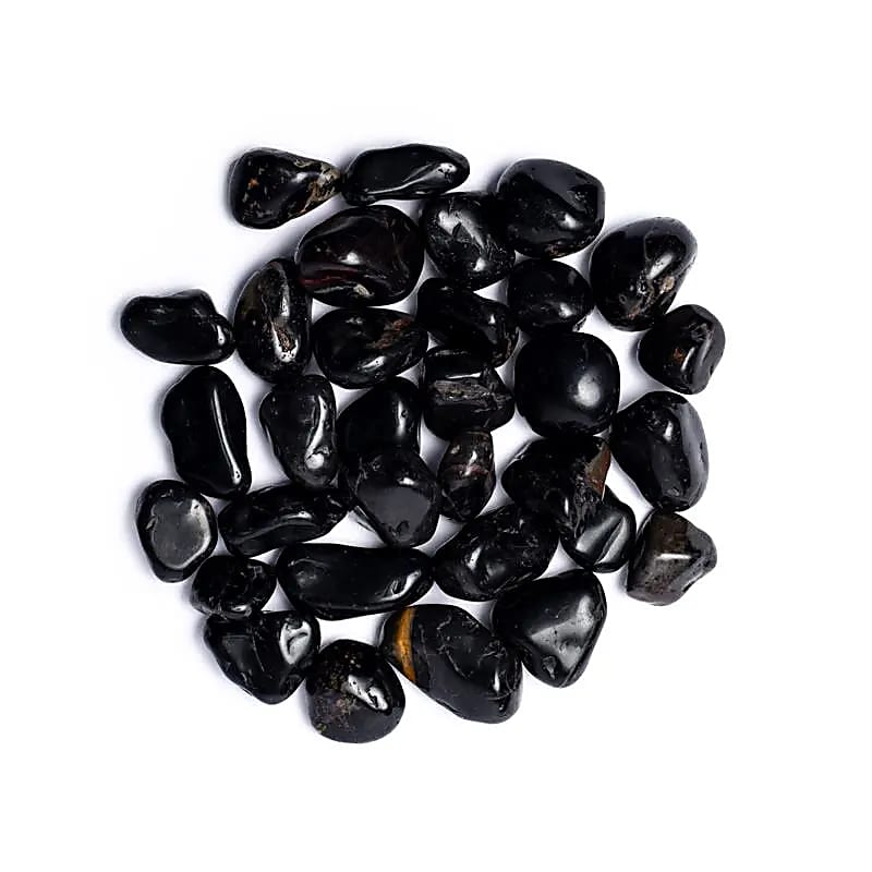 Onyx noir pierre polie de qualité A -- ± 1000g; ± 3-4cm