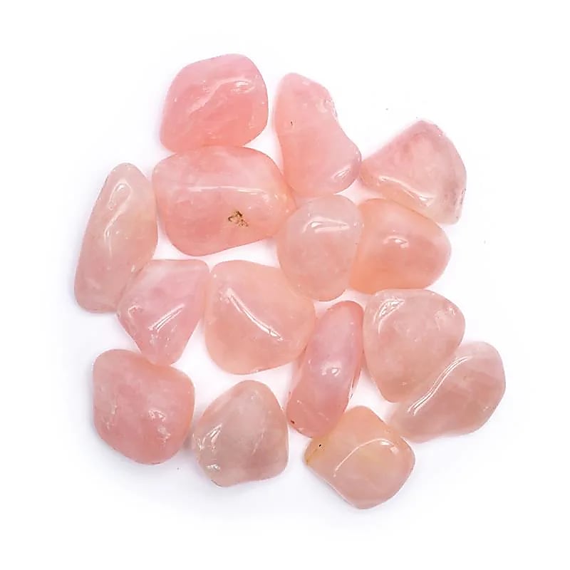 Quartz rose poli qualité AA -- ±3x4 cm; ±500 g