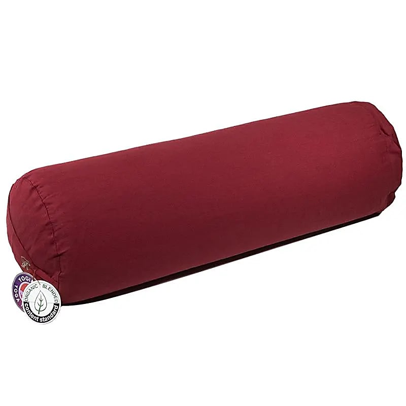 Coussin cylindrique rouge coton BIO (OCS) -- 60x16cm;±2300 g