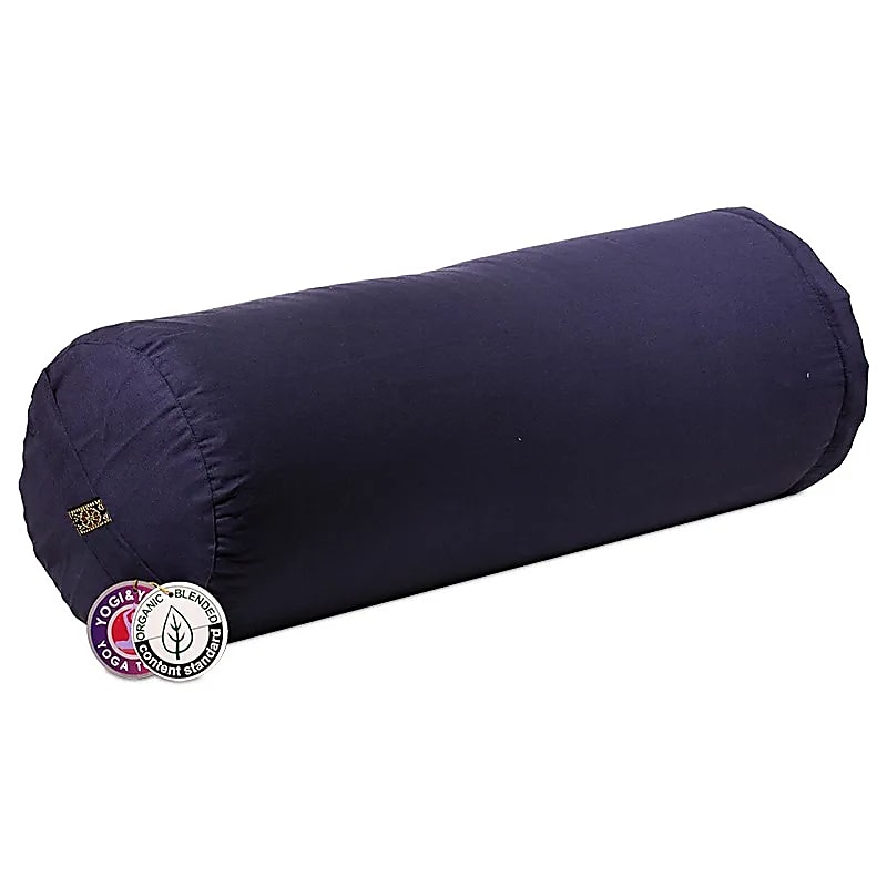 Coussin cylindrique Bleu foncé coton BIO (OCS) -- 60x16cm; ±2300 g