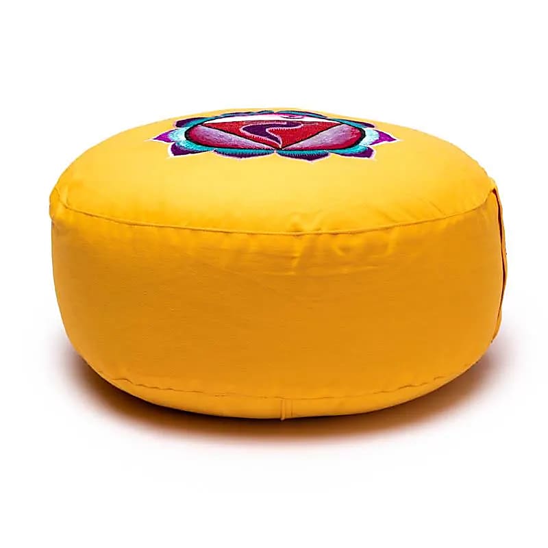 Coussin 3è Chakra Manipura brodé -- 33x17 cm