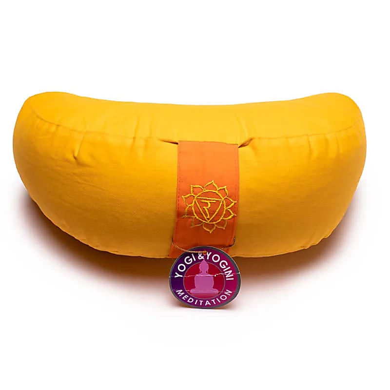 Coussin méditation 1/2 lune 3è Chakra -- ±1008 g; 33x13cm