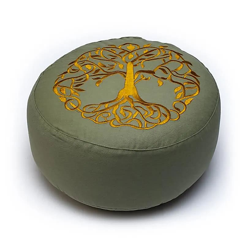 Coussin de méditation Arbre de vie coton BIO (OCS) -- 33x17 cm; ±2300 g