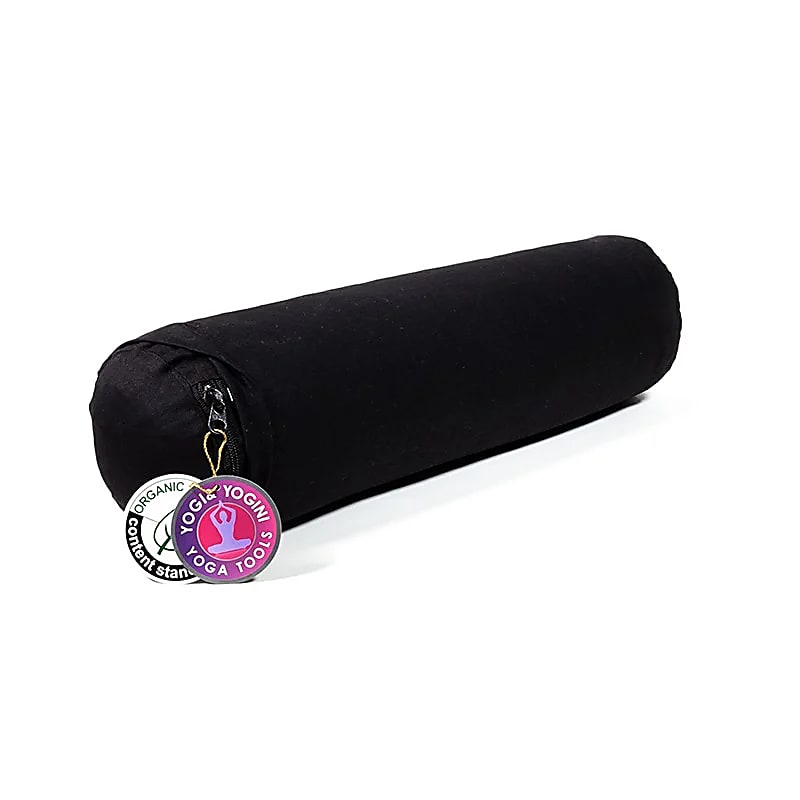 Mini bolster / traversin noir coton BIO (OCS) -- 40x12cm; ±920g
