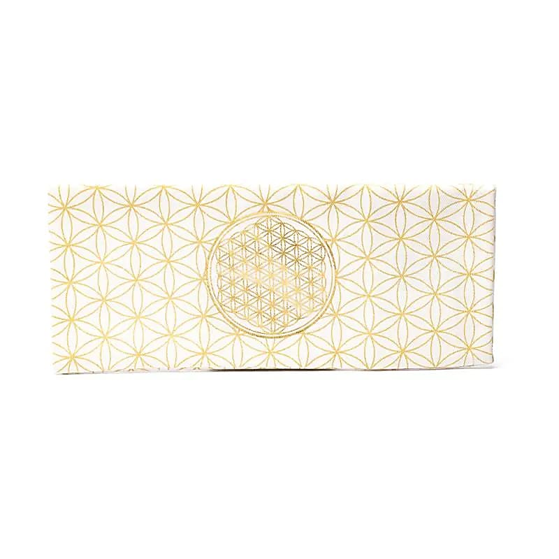 Housse de coussin pour les yeux fleur de vie en coton bio (GOTS) -- 23,5x10cm