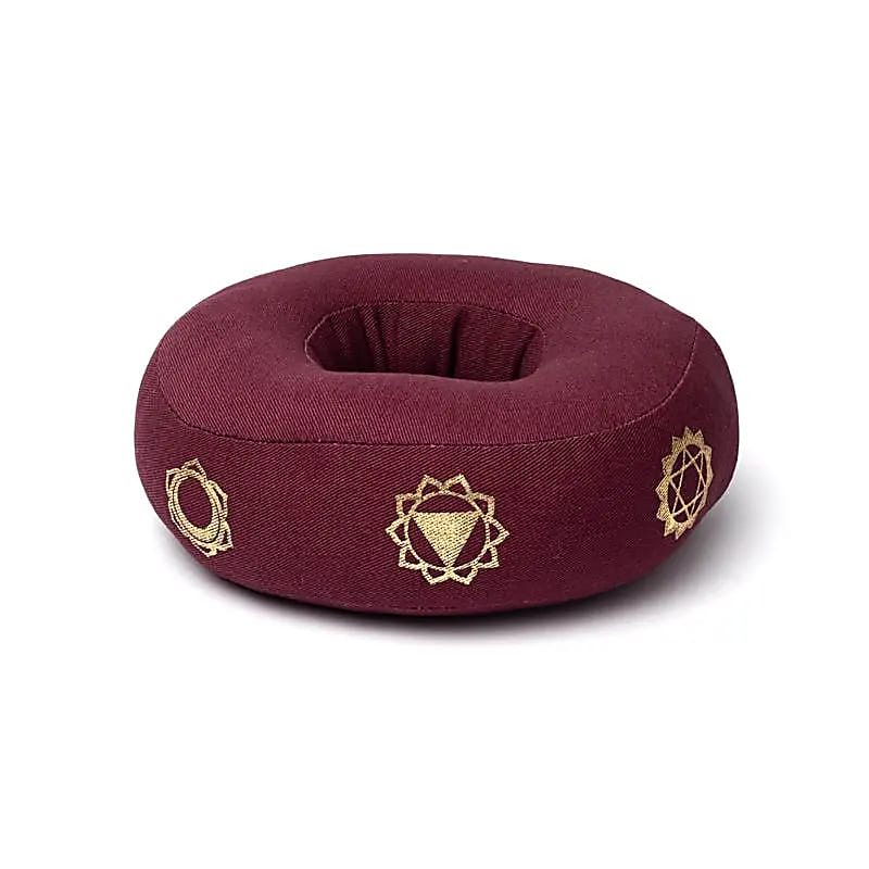 Coussin de bol chantant 7 chakras aubergine M -- 17x6 cm