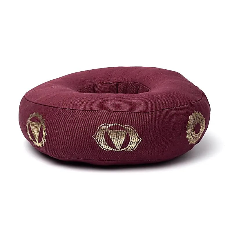 Coussin de bol chantant 7 chakras aubergine L -- 21x7.5 cm