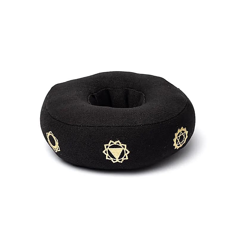 Coussin de bol chantant 7 chakras noir S -- 13x5 cm