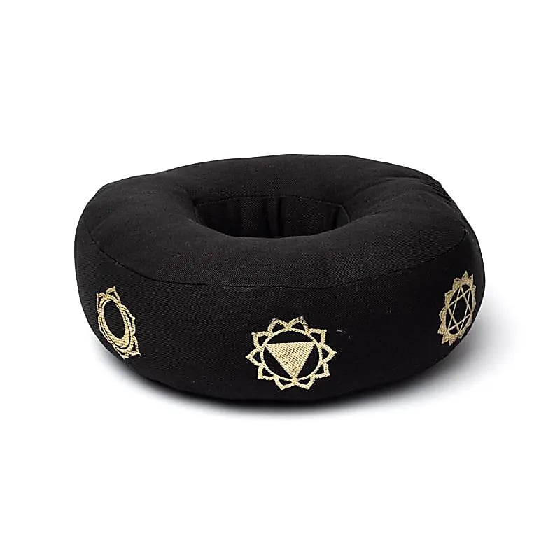 Coussin de bol chantant 7 chakras noir L -- 21x7.5 cm