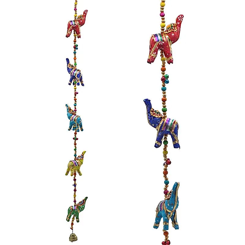Guirlande décorative éléphants habillés -- 80 cm