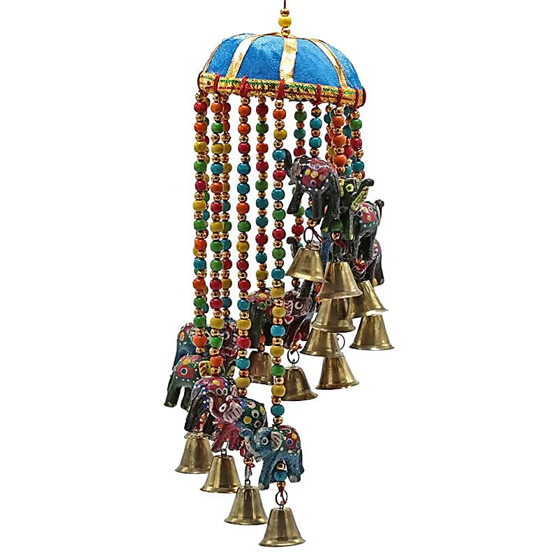 Mobile avec 15 éléphants -- 10x40 cm