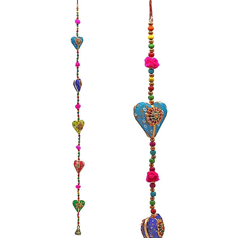 Guirlande de coeurs coton -- 90 cm
