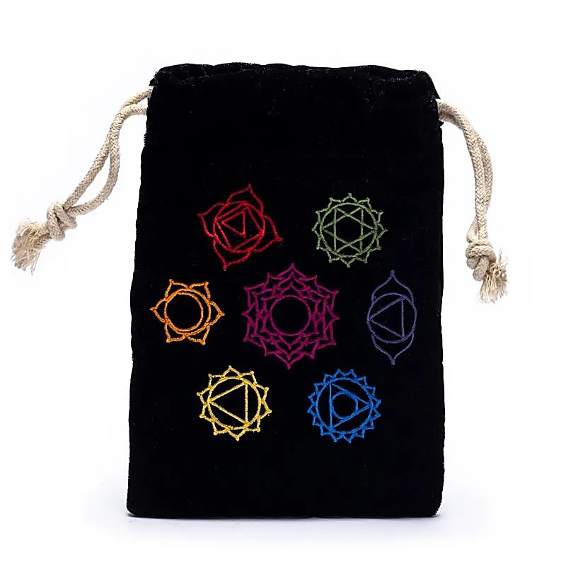 Pochette de velours avec 7 chakras -- 19x13 cm