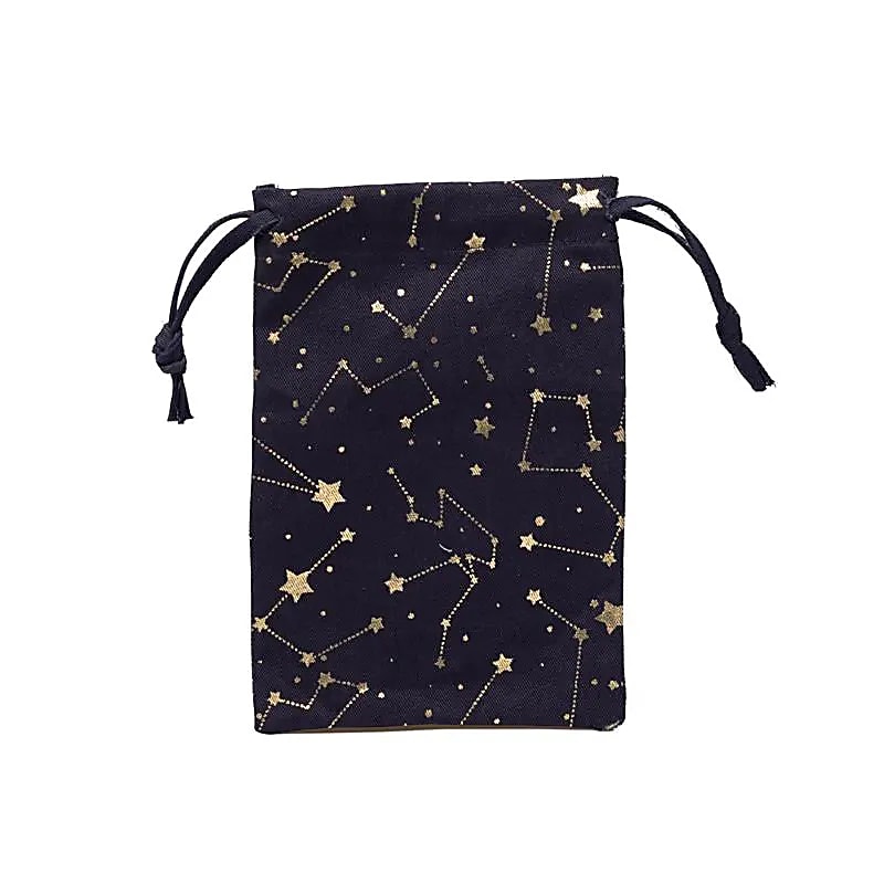 Pochette en coton horoscope bleu (GOTS) -- 19x13 cm
