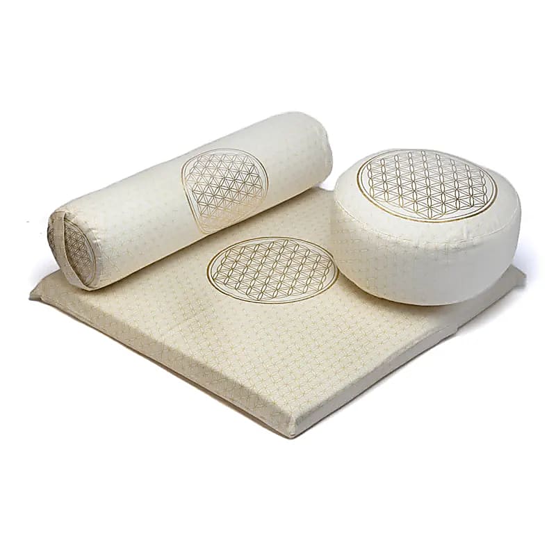 SET Méditation 2: Fleur de Vie coton BIO (OCS) -- 65x65x5cm; ±5100g