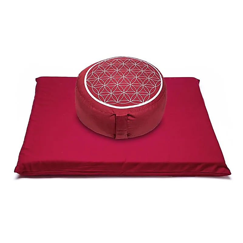 Set de méditation Fleur de vie rouge -- 65x65cm ; 1247g