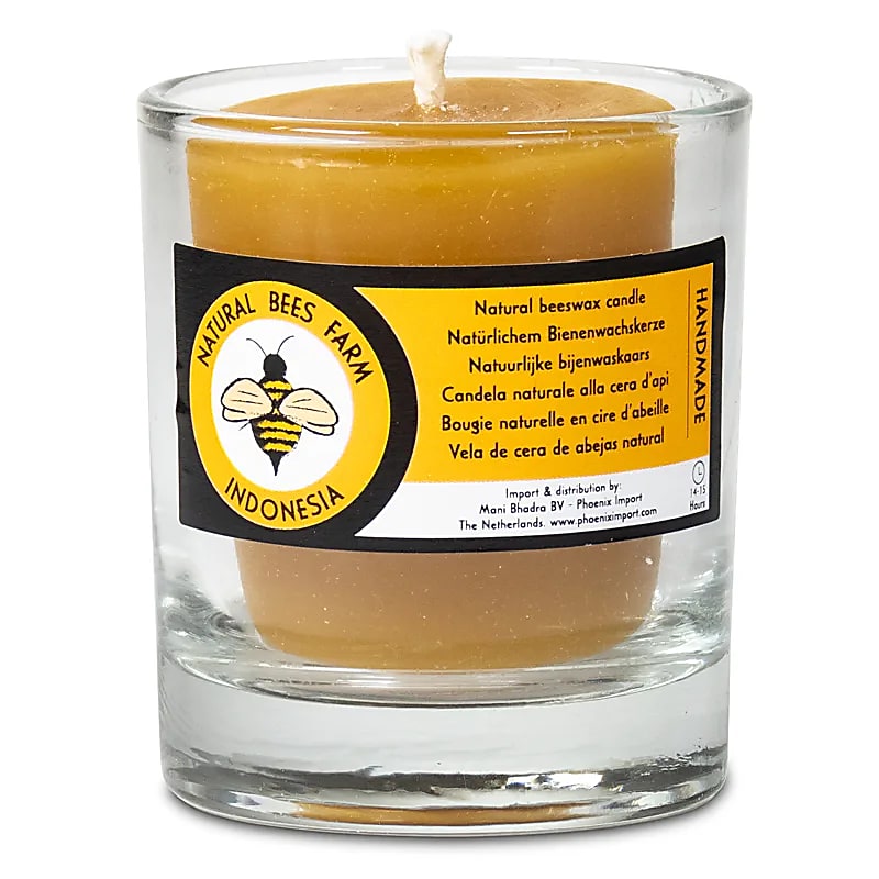 Bougie votive cire d'abeille -- 4,5x4 cm