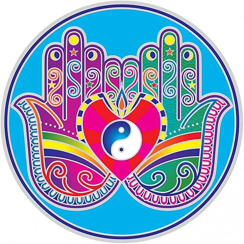 Adhésif fenêtre Healing Hands Mandala -- 14 cm
