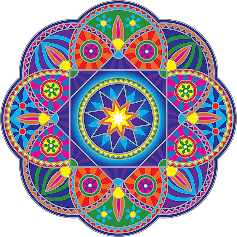 Adhésif fenêtre Sunburst Mandala -- 13,5 cm