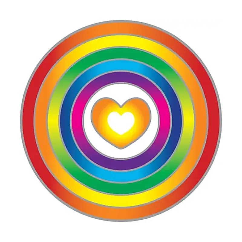 Adhésif fenêtre Coeur Arc-en-Ciel -- 14cm