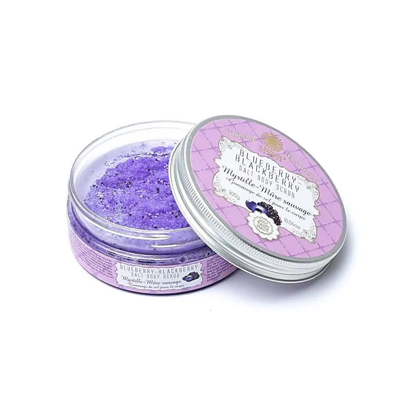 Gommage corporel au sel de mer myrtilles mûres -- 300g