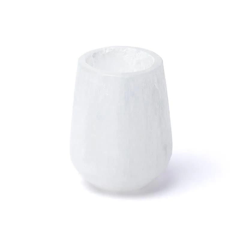 Photophore conique en sélénite - ± 8cm