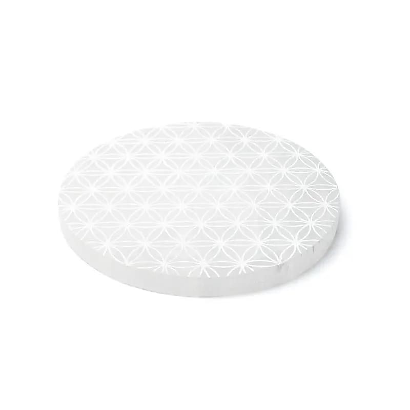 Plaque de charge en sélénite fleur de vie -- ±12cm