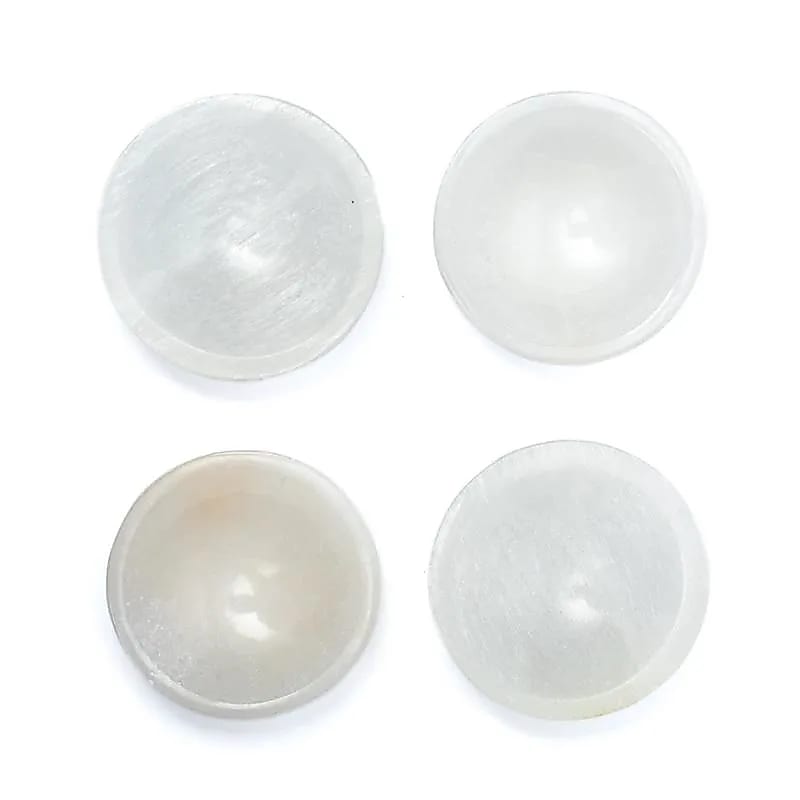 Bol rond en sélénite satiné -- ±8x8x2,5cm