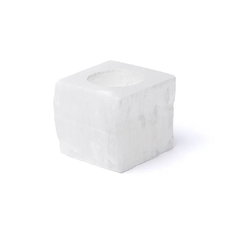 Photophore carré en sélénite -- ±6x6cm