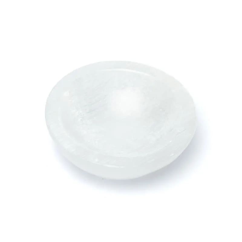 Bol rond en sélénite satiné -- ±15x5cm