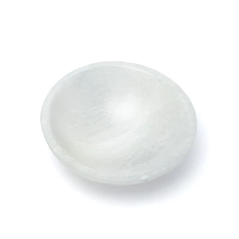 Bol rond en sélénite satiné --  ±12x3.5cm