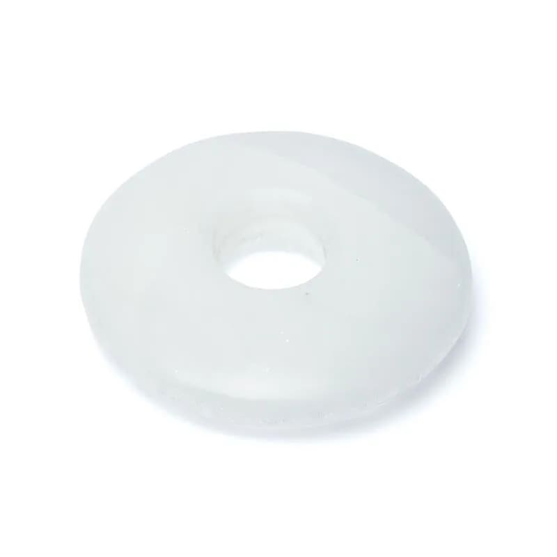 Pierre décorative en sélénite en forme de donut -- ±17cm