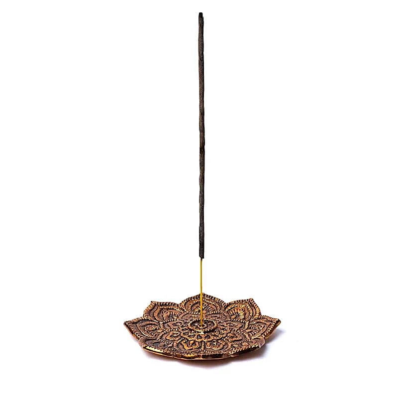 Porte encens finition cuivre Lotus -- 10cm