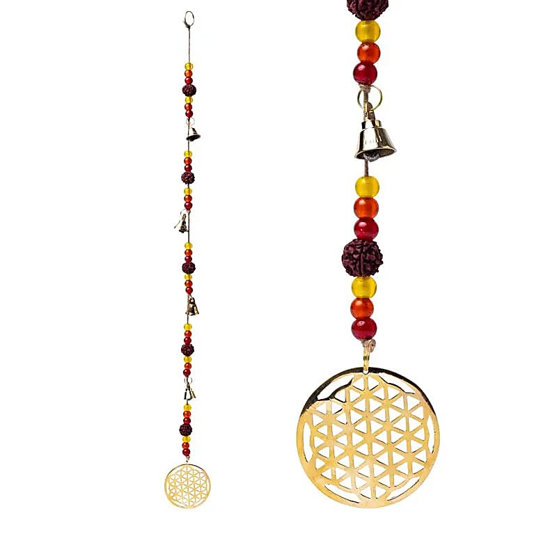 Guirlande décorative clochettes et Fleur de vie -- 63cm